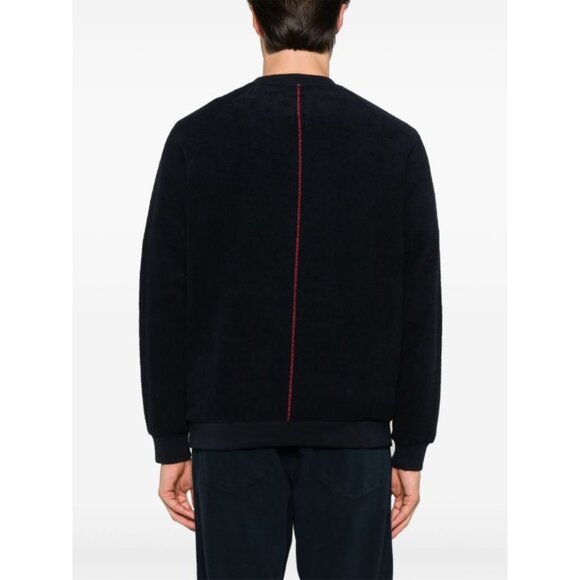 HOME CORE Aquae Sweatshirt Blue Cotton Red Stripe Size Small - Picture 1 of 13